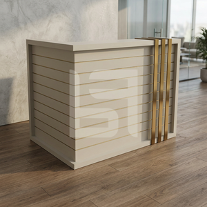 Muebles de Recepción Modernos y Lujosos de Madera Blanca y Dorada para Salones Comerciales, Barberías, Gimnasios, Hospitales y Supermercados - Product Image 3