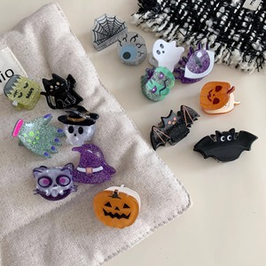 Nuevas Pinzas de Pelo Acrílicas Divertidas de Halloween, Diseño de Fantasma, Calabaza y Murciélago, Accesorios para el Cabello Novedosos para Niños, Estilo Europeo Americano - Product Image 3