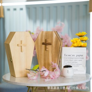 Caja de madera para cenizas de mascotas, rectangular, duradera, ataúd conmemorativo para perros y gatos - Product Image 4