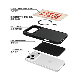 Coque de téléphone AG Feeling Black Edge <span class=keywords><strong>avec</strong></span> dorure et motif chat 'All Money Back <span class=keywords><strong>Home</strong></span>' pour <span class=keywords><strong>iPhone</strong></span> 17, 17 Pro Max, 16 Pro, 15, 15 Pro Max, coque magnétique - Product Image 2