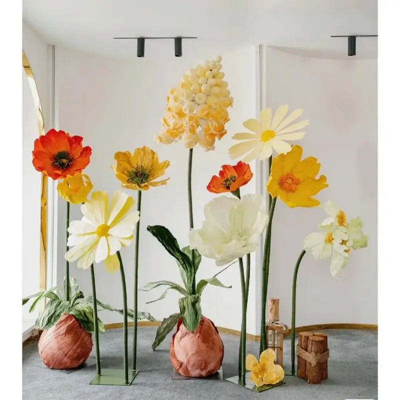 E068 fiori di carta giganti fatti a mano grandi fiori di seta per oggetti di scena per eventi di nozze