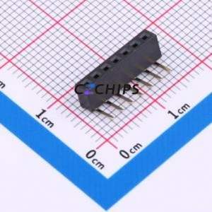 XDM200-1-07-W-4.3-G0 Pin Socket Bent Lead Through Hole,P=2mm Connector 1x7P 2mm Square Hole Right Angle Insert - Product Image 1