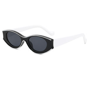 Gafas <span class=keywords><strong>de</strong></span> sol ovaladas pequeñas personalizadas <span class=keywords><strong>2022</strong></span> para mujer, gafas <span class=keywords><strong>de</strong></span> montura pequeña personalizadas con extraño efecto deslumbrante, hechas <span class=keywords><strong>de</strong></span> Material <span class=keywords><strong>de</strong></span> PC - Product Image 6