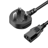 Kabel Daya Inggris yang disetujui UKCA 0.75-2,5mm m² 3 steker inti | Kawat tembaga PVC 3-25 kaki | 230V untuk penggunaan Rumah & kantor