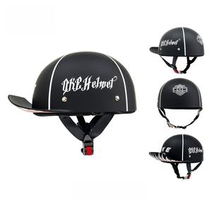 Casque vintage demi-casque style casquette de baseball, casque <span class=keywords><strong>gourde</strong></span> <span class=keywords><strong>pour</strong></span> <span class=keywords><strong>moto</strong></span>, scooter ABS, casque d'été <span class=keywords><strong>pour</strong></span> scooter électrique, équipement de motard - Product Image 3