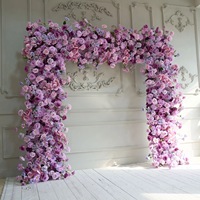 Décoration d'arche de mariage NINI romantique faite à la main, fleurs en soie personnalisées, couleur personnalisée, toile de fond violette haut de gamme, décoration de mariage