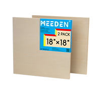 Panneau de toile en bois non fini MEEDEN: 3/4 "de profondeur 18x18" panneau de toile en bois paquet de 2-planche d'art en bois vierge pour la peinture