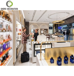 Aménagement intérieur de boutiques de parfums de luxe, vitrine à parfums en bois sur mesure avec éclairage pour mobilier de boutique de parfums. - Product Image 4