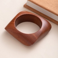 Bracelet en bois géométrique vintage fait main, carré, hexagonal, rétro, accessoire de bijouterie en bois pour femmes et hommes, vente en gros
