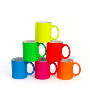 Tasse à sublimation thermique fluorescente à revêtement céramique imprimée en couleur, vente en gros, best-seller - Product Image 1
