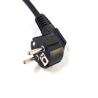 3-poliges Winkel-IEC-C19-KC-Gummi-Stromverlängerungskabel EU Schuko CEE7/7 Stecker 90 Grad AC-Stromkabel