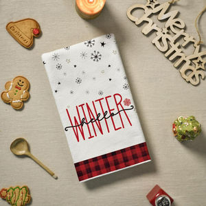 Árbol de Navidad Muñeco de nieve Feliz Navidad Toalla de cocina Plato Paño Invierno Trapo de limpieza decorativo - Product Image 1