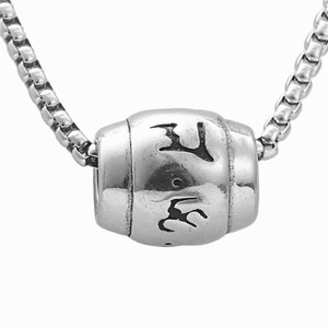 Men's <b>Titanium</b> Steel Pendant With Six Character Mantra Round Design Everyday Wear Necklace 233065 - Product Image 1