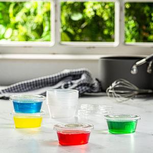 Gobelets en plastique de 3,25 oz avec couvercles pour la conservation des aliments, petits récipients pour sauces et compléments alimentaires - Product Image 5