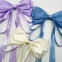 Ruban en polyester en gros avec nœuds longs, nœuds décoratifs pré-noués pour fleurs, emballage cadeau et diverses décorations