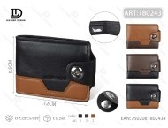 Portafoglio da uomo a bottone singolo in vera pelle da 7 pollici con chiusura a scatto, stile minimalista, portafoglio corto - Product Image 1