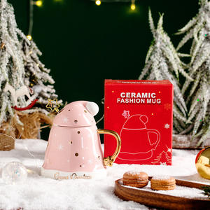 Tazas Navideñas de Cerámica de Alta Gama con Tapa, Tazas para Café o Agua para Parejas - Product Image 6