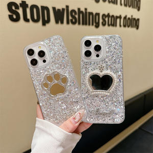 Funda de teléfono con diseño de corazón de plástico con espejo brillante para iPhone 13 Pro Max para <span class=keywords><strong>Nokia</strong></span> <span class=keywords><strong>6300</strong></span> 4G - Product Image 4