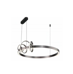 Lámpara Colgante LED Negra Circular, Diseño Europeo, Construcción de Acero Inoxidable y Vidrio, Clasificación IP33, Garantía de 10 Años para Hogar y Hotel - Product Image 1
