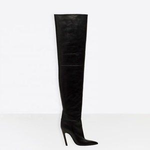 Bright Mirror Leather Women's Over Knee High <b>Boots</b> High Heels Winter Shoes Silver Pointed Toe Sexy Thigh <b>Boots</b> Big Size 48 - Product Image 4