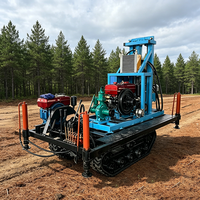 Foreuse à chenilles tout-terrain 200L pour puits d'eau, moteur diesel monocylindre 22 CV