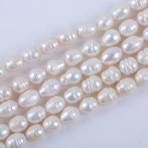 Perles d'eau douce naturelles en vrac, en forme de fil, de 15 cm, 9-10 mm, pour la fabrication de bijoux DIY - Product Image 3