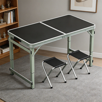 Ensemble de table et chaises pliantes de camping en aluminium pour l'extérieur, table de pique-nique pliable
