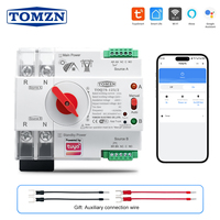 TOMZN TUYA SmartLife WIFI Interruptor de Transferencia Automática Inteligente ATS de Doble Alimentación Ininterrumpida 2P 230V 63A 100A 125A