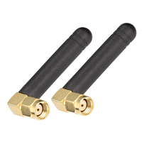 Mini antenne à angle droit double bande 2.4GHz 5.8GHz MIMO RP-mâle (paquet de 2) pour la communication sans fil Omni Radiation FPV WiFi BT