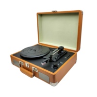 Moderne rétro gramophone platine tourne-disque avec poignée multi Sans Fil USB Mallette Portable lecteur vinyle