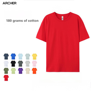 T-shirt in cotone 100% di alta qualità 180g prezzo di fabbrica Unisex <span class=keywords><strong>Logo</strong></span> personalizzato stampa modello solido per gli uomini e le donne - Product Image 1