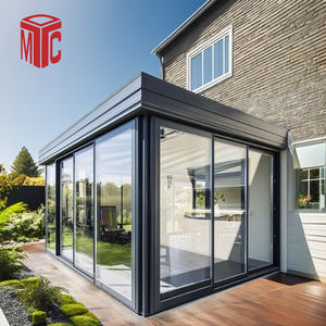 Maison moderne en verre pour jardin d'hiver <span class=keywords><strong>solarium</strong></span> avec toit plat en verre trempé et cadre en aluminium - Product Image 1
