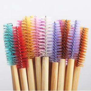 50 brosses à mascara réutilisables en bambou, écologiques, portables, applicateurs de nettoyage pour cils, avec sac de rangement - Product Image 2