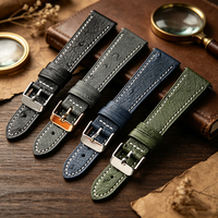 Bracelet de montre en cuir d'autruche véritable, nouveau style, 18/19/20/22 mm, boucle à ardillon classique, bracelet de remplacement en cuir de qualité supérieure