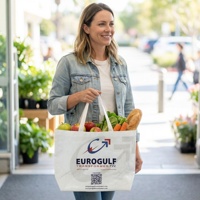 Sac de courses promotionnel en PP tissé recyclé personnalisé, sac en polypropylène laminé avec design sur mesure
