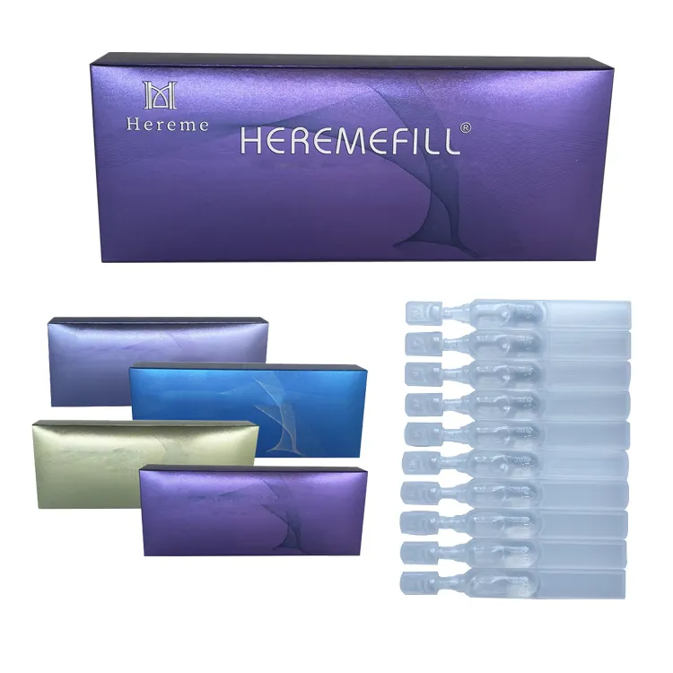 Heremefill Serum perawatan wajah, kosmetik anti-keriput melembabkan asam Hyaluronic murni