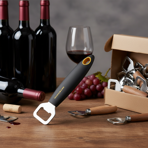 Scatola di 216 collezione morbida in legno apribottiglie personalizzate in acciaio inossidabile apribottiglie con Logo per vino rosso - Product Image 3