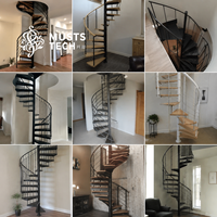 Escalier en colimaçon moderne de style minimaliste pour appartement, avec planification d'installation par un fabricant spécialisé