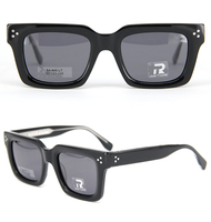 Lunettes de soleil polarisées UV400 pour femmes, forme carrée, faites à la main, design épais de luxe, avec logo personnalisé en acétate