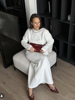 Ensemble Abaya Deux Pièces pour Femmes RO9121, Robe Longue Sirène à Manches Longues, Vêtements Islamiques Modestes, Abaya Dubaï, Ensemble Robe de Bureau Casual
