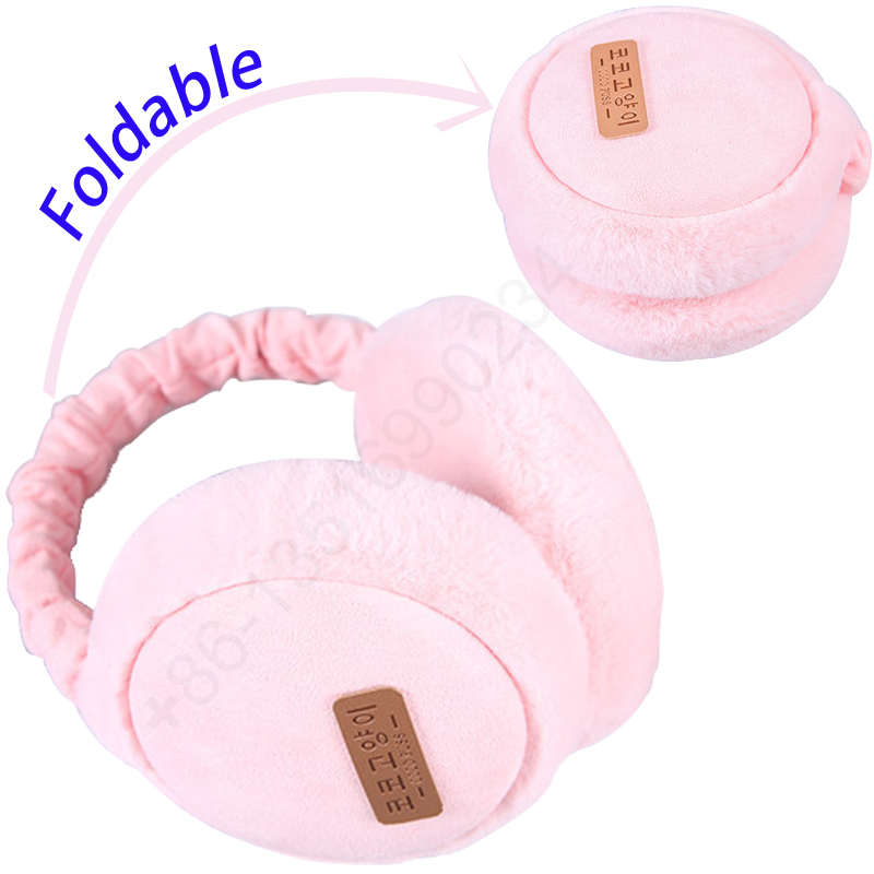 Kış dona dayanıklı sıcak earmuffs ayarlanabilir teleskopik düz renk hamburger şekli kulak muffs katlanabilir peluş earmuffs