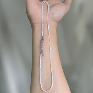 للبيع بالجملة قلادات صغيرة من الأحجار المطرزة بالخرز ، مجوهرات للعنق ، أحجار كريمة للشفاء من الفولاذ المقاوم للصدأ ، 2-طول حبة 38C - Product Image 3