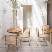 Chaises de salle à manger en rotin massif, design nordique moderne, durables, pour la maison, l'hôtel, la vente en gros, meubles vintage, appartements, centres commerciaux