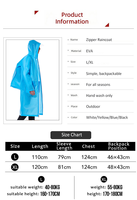 Veste de pluie imperméable pour adulte, taille L/XL, légère, non jetable, 100% EVA, personnalisable avec logo, avec fermeture éclair