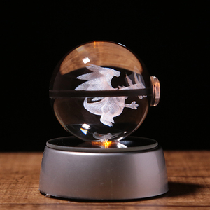 Mega Charizard K9 Crystal Poke Ball avec gravure laser 3D et lumière Cadeau pour enfants - Product Image 1