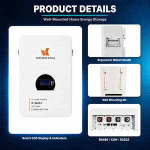 Sistema de Almacenamiento de Energía de Grado Industrial Montado en Pared, Batería de Litio de 51.2V 5120Wh Powerwall - Product Image 3