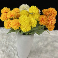 Flores artificiales 6 cabezas de seda Hortensias Pompon Ramos de flores para boda Hogar y otras ocasiones Arreglo floral