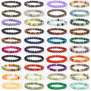 Pulsera con cuentas de piedras preciosas de cristal Natural de 6mm al por mayor para Navidad, Halloween, Año Nuevo, Día del Padre y Año Nuevo Chino, joyería - Product Image 3