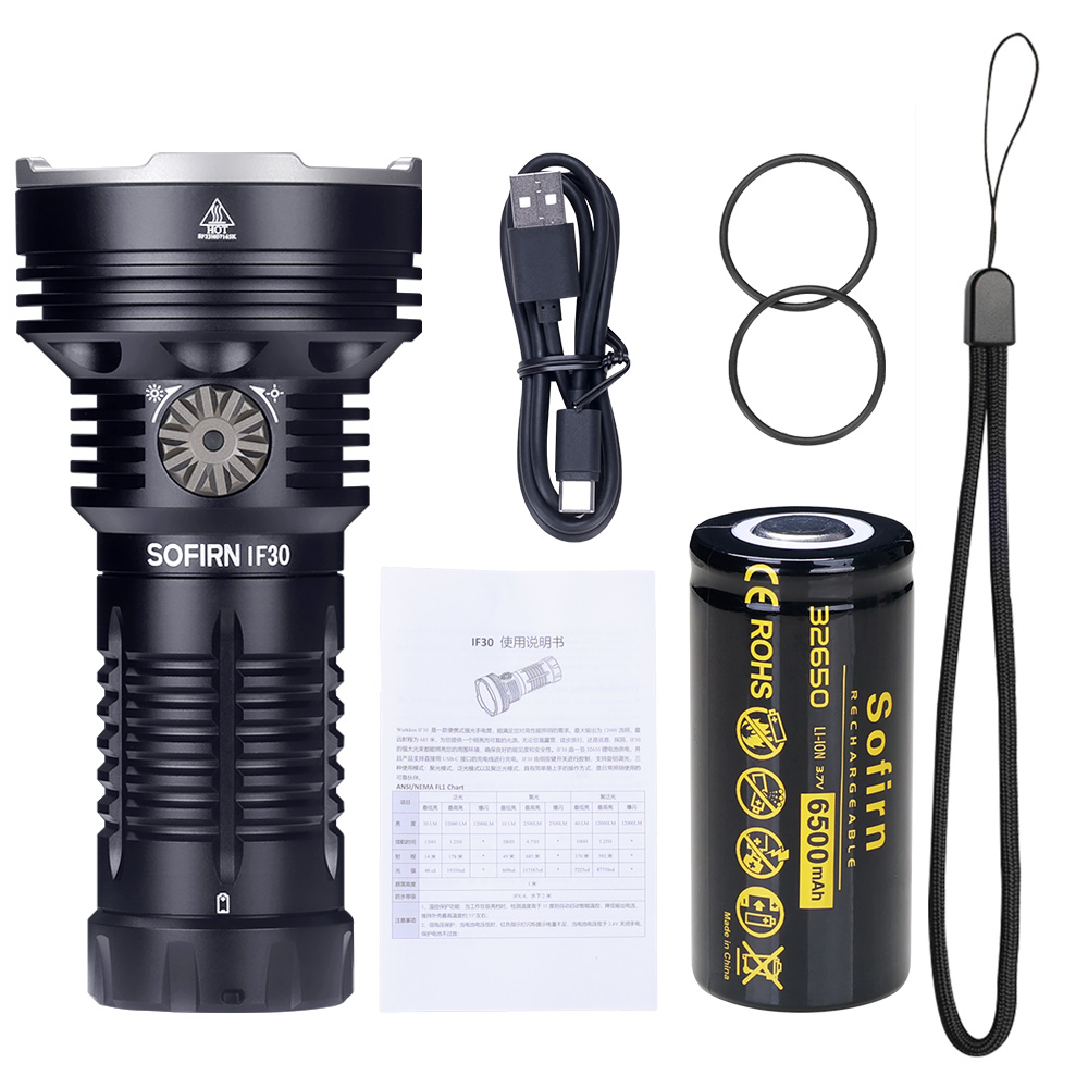 Sofirn IF30 EDC Rechargeable Flashlight - 12000lm, 685m Beam, IP68