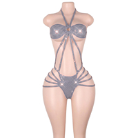 Tenues de danse exotiques à pois, ensembles de scène, combinaisons sexy, bikinis, maillots de bain, vêtements de festival, de boîte de nuit et de soirée